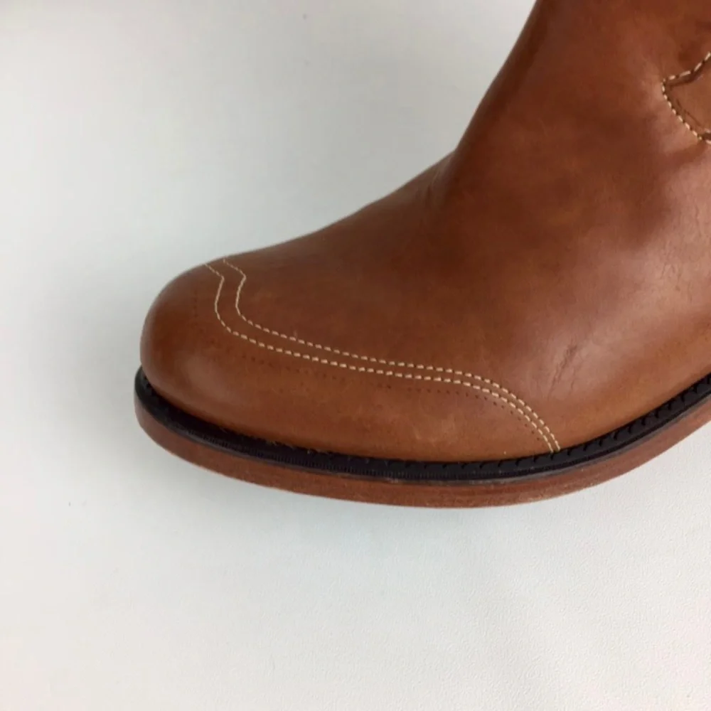 Timberland Lucille Flat Tall Knee Boots Tan Leather 6
